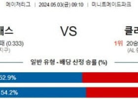 5월3일 휴스턴 클리블랜드 MLB프로야구분석 해외스포츠