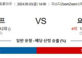 5월3일 히로시마 요코하마 NPB프로야구분석 해외스포츠