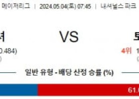 5월4일 워싱턴 토론토 MLB프로야구분석 해외스포츠