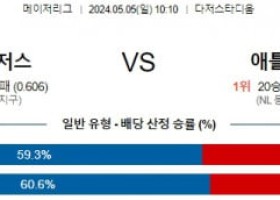 주요경기 5월5일 LA다저스 애틀랜타MLB프로야구분석 해외스포츠