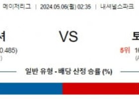 5월6일 워싱턴 토론토 MLB프로야구분석 해외스포츠