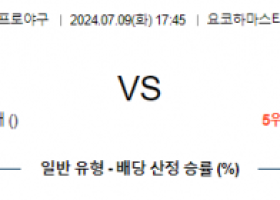 7월 9일 1745 NPB 요코하마 주니치 한일야구분석 스포츠분석