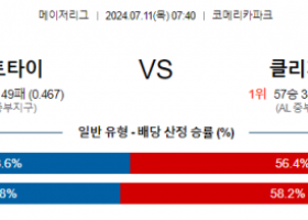 7월11일 0740 MLB 디트로이트 클리블랜드 해외야구분석 스포츠분석