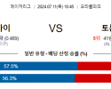 7월11일 1045 MLB 샌프란시스코 토론토 해외야구분석 스포츠분석