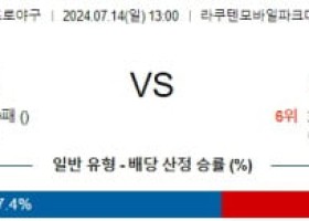 7월14일 1300 라쿠텐 세이부 NPB 프로야구분석