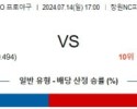 7월 14일 1700 ﻿KBO NC 키움 프로야구분석