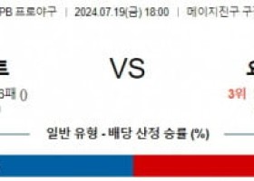 7월19일 야쿠르트 요코하마 NPB 프로야구분석