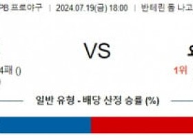 7월19일 1800 주니치 요미우리 NPB 프로야구분석