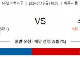 7월19일 1800 세이부 소프트뱅크 NPB 프로야구분석