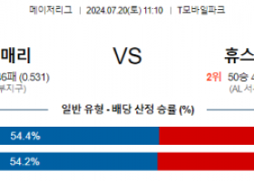 7월20일 1110 MLB 시애틀 휴스턴 해외야구분석 스포츠분석