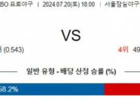 7월20일 1800 LG 두산 KBO 프로야구분석