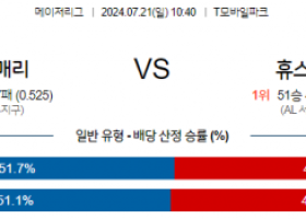 7월21일 1040 MLB 시애틀 휴스턴 해외야구분석 스포츠분석