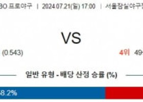 7월21일 1700 LG 두산 KBO 프로야구분석