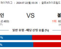 7월22일 0335 MLB 텍사스 볼티모어 해외야구분석 스포츠분석