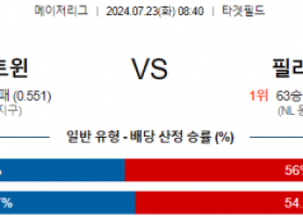 7월23일 0840 미네소타 필라델피아 MLB프로야구분석 해외스포츠