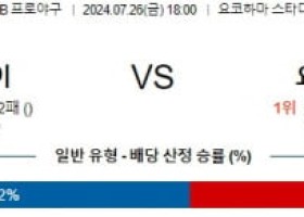 7월26일 1800 요코하마 요미우리 NPB 프로야구분석