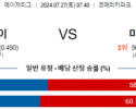 7월27일 0740 디트로이트 미네소타 MLB프로야구분석 해외스포츠