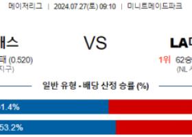 7월27일 0910 휴스턴 LA다저스 MLB프로야구분석 해외스포츠