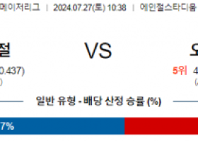 7월27일 1038 LA에인절스 오클랜드 MLB프로야구분석 해외스포츠