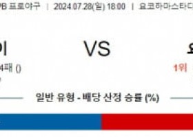 7월28일 1800 요코하마 요미우리 NPB 프로야구분석