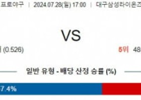 7월28일 1700 삼성 KT KBO 프로야구분석