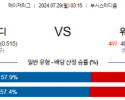 7월29일 0315 MLB 세인트루이스 워싱턴 해외야구분석 스포츠분석