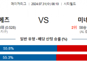 7월31일 0810 뉴욕메츠 미네소타 MLB프로야구분석 해외스포츠