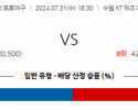 7월 31일 1830  KBO KT 한화 한일야구분석 스포츠분석