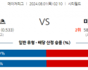 8월1일 0210 MLB 뉴욕메츠 미네소타 해외야구분석 스포츠분석