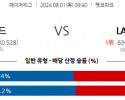 8월1일 0940 MLB 샌디에고 LA다저스 해외야구분석 스포츠분석