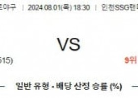 8월1일 1830 SSG 롯데 KBO 프로야구분석