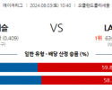 8월3일 1040 MLB 오클랜드 LA다저스 해외야구분석 스포츠분석