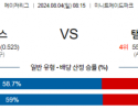 8월4일 0815 MLB 휴스턴 탬파베이 해외야구분석 스포츠분석