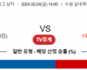 2월 4일 1400 V리그 남자 한국전력 vs 우리카드 국내배구분석