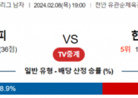 2월 8일 1900 V리그 남자 현대캐피탈 vs 한국전력 국내배구분석