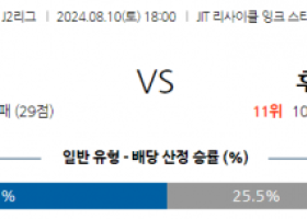 8월10일 J2리그 고후 후지에다 아시아축구분석 스포츠분석