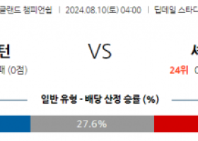 8월10일 잉글랜드챔피언쉽 프레스턴 셰필드 해외축구분석 스포츠분석