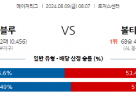 8월9일 08:07 MLB 토론토 볼티모어 해외야구분석 스포츠분석