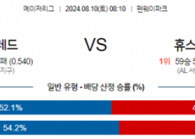 8월10일 08:10 MLB 보스턴 휴스턴 해외야구분석 스포츠분석