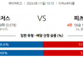 8월11일 10:10 MLB LA다저스 피츠버그 해외야구분석 스포츠분석