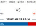 8월 11일 18:00 NPB 요코하마 야쿠르트 한일야구분석 스포츠분석