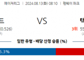 8월13일 08:10 MLB 보스턴 텍사스 해외야구분석 스포츠분석