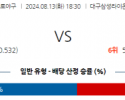 8월 13일 18:30 KBO 삼성 KT 한일야구분석 스포츠분석