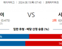 8월15일 07:40 MLB 디트로이트 시애틀 해외야구분석 스포츠분석