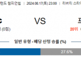 8월17일 EFL 스완지시티 프레스턴 해외축구분석 스포츠분석