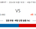 8월 16일 18:30  KBO KT 두산 한일야구분석 스포츠분석