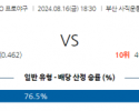 8월 16일 18:30 KBO 롯데 키움 한일야구분석 스포츠분석