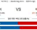 8월18일 05:10 MLB 탬파베이 애리조나 해외야구분석 스포츠분석