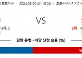 8월 20일 18:00 NPB 세이부 오릭스 한일야구분석 스포츠분석