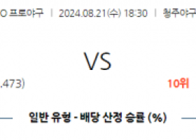 8월 21일  18:30KBO 한화 NC 한일야구분석 스포츠분석